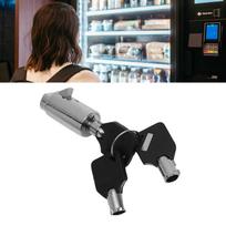 2 Pcs Vending Machine Lock Zinc Alloy Vending Machine Tubular Lock with 6 Keys for Snack Machines Industrial Cabinet gray