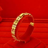 Luxury 24K 9999 Pure Gold Natural Simple Ethnic Car Flower Heart-shaped Retro Women's Bracelet auksas