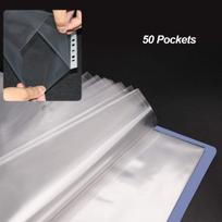 100Pcs 11 Hole A4 File Pockets Ring Binder File Folder Jackets File Bag For Hole Ring Binder Folder (4C Thickness) Quality gray