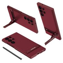 Samsung S24/S24Plus/S24Ultra Ultra-thin Leather Stand Phone Case S24Ultra vidurnakčio žalia spalva