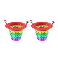 Rainbow Sink Strainer Expandable Capacity Basket Prevents Clogs And Odors Food Waste Collector for Kitchen 2pcs red