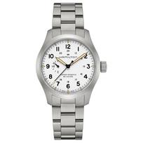 HAMILTON Khaki Field Series Manual Mechanical Movement 50 Meters Waterproof Men's Watch Swiss Watch 40mm White Dial Stainless Steel Strap H69509110 chaki