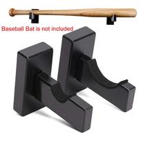 1 Pair Display Rack Bracket Baseball Bat Holder Softball Bat With Screws Hockey Stick Stand Portable Wooden Wall Mount Hanger black