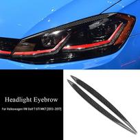 Carbon Fiber Headlight Trim Eyelid Sticker for Volkswagen VW Golf 7 MK7 GTI 2013-2017 One Size juoda