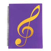 40 Pages Music Binder Spiral-Bound Document Folder Document Holder Spiral-Bound Folder  Women Men violetinė