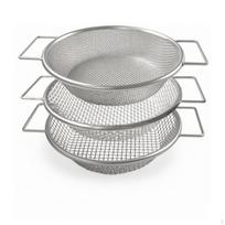 3 Pieces Soil Sieve with Handles Fine Mesh Metal Garden Sifter Sturdy white