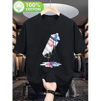 E-Ecko Unltd Men's Black Spray Paint Can Graphic T-Shirt - Urban Streetwear Tee with Graffiti Art, Round Neck Casual Shirt for Graffiti Artists - S juoda