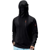 Men's Sun Hoodie with Face - Zip Up, Closure for Summer M juoda