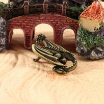 Vintage Decorative Winged Dragon Statue Coiled Tailed Small Ornament for Home Office Desktop Display Decor one size