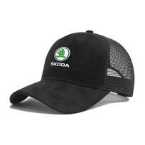 Car Logo Outdoor Sports Casual Sunscreen Hat Breathable Baseball Cap For Skoda Octavia A2 A5 A7 Fabia Rapid Superb Yeti black