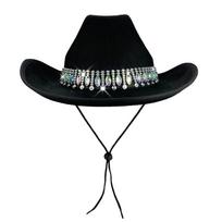 Cowboy Hat With Red Edging And Water Droplet Edging. Cowboy Hat With Edging. Cowboy Hat With Edging One Size juoda