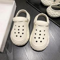 fashion 2024 Fashion Charms Clog Shoes Outdoor Slides Women Street Slippers Thick Sole Cute Bow Summer Platform Sandals For Girls 36-37(22.5-23CM) smėlis