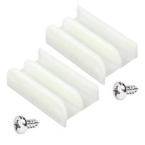 2 Piece Plastic Sliding Shower Door Bottom Channel Low Friction Door Base Track set for Easy Installation & Alignment 1