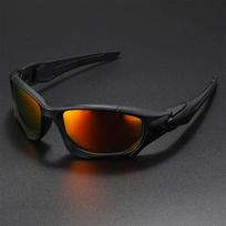 New Outdoor Sports Polarized Sunglasses Men Curve Cutting Frame Stress-Resistant Lens Shield Sun Glasses Wome UV400 raudona