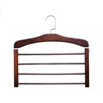 1pc Premium Space-Saving Multi-Tier Wooden Pants Hanger - Durable Composite Wood Organizer For Ties, Scarves & More black