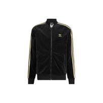 adidas originals Vyriškas veliūrinis striukė su juostele ir logotipu, užtrauktuku, juoda HR3445 XXXL black