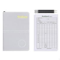Foldable Scorecard Holder Waterproof Golf Includes Score Sheets Light Gray White beige