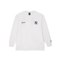 New Era FW25 MLB komandų serija New York Yankees vaflinis raidžių logotipas spaudinys siuvinėtas laisvas kasdienis ilgomis rankovėmis marškinėlis Unisex marškinėlis 14858057 XL white