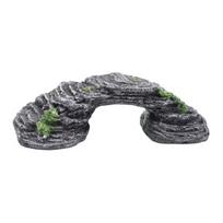 Tortoise Climbing Ramp Turtle Basking Platform, Rock Look Resin Baby Ramp, Arched Spot Reptiles Dock Resting Terrace for Tank Terrarium Accessory S gray