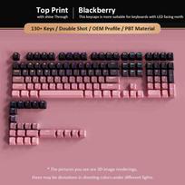 130 Keys Gradient Blue Shine Through Keycaps OEM Profile RGB Backlit PBT Double Shot Keycaps for MX Switches Gaming Keyboards blue