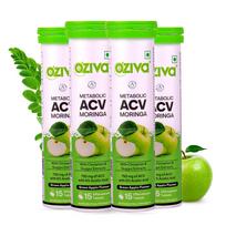 OZiva ACV Moringa obuolių sidro actas tabletės, žalias obuolys, 4 vnt. pakuotė