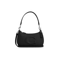 COACH Teri Smooth Leather Portable Crossbody Bag, Shoulder Bag Medium Women's Silver & Black CR099-SVBK One Size 1 black