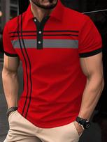 Essential Men's Short-Sleeve Polo Shirt, Contrast Stripe Design, Casual Wear. S black