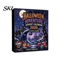 Countdown to Halloween Gift Box Advent Calendar 2026, 24 Day with Adventure Mini for Kids Figures, Collectible Spooky Toy Set Kids, Holiday A black