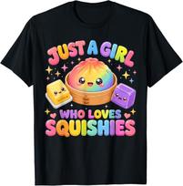 Tiesiog mergina, kuri mėgsta squishies. Vaikams ir suaugusiems. Marškinėliai S pink