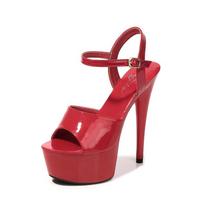 Women Pole Dance Shoes High Heels Sexy Sandals Platform Club Party Model Heels Stiletto Dance Shoes 34 raudona