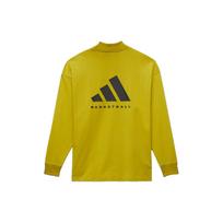 Adidas Retro American Dopamine Logo Print Basketball Pattern Comfortable Ribbed Crew Neck Long Sleeve T-Shirt Unisex Tops Yellow IR8488 XL yellow