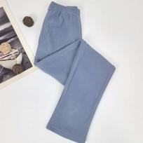 Women's High-Waist Warm Fleece Sleep Pants – Windproof, Brushed, Long Straight-Leg Style for Autumn and Winter, Wear Indoors or Outdoors. Small šviesiai mėlyna spalva