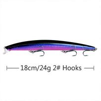 Mažoji žuvelė meškeriojimo masalas Lazerinis kietas dirbtinis masalas 18cm 24g 3D akys Aštrūs kabliukai Jūros žvejybos masalas Spalvingas crankbait Wobbleris gray