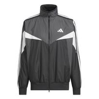 Adidas Sportswear FW25 Must-Have Loose Color Block Mesh Lined Windproof Breathable Three Stripes Long Sleeve Jacket Men Jackets KF3677 M gray