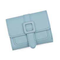 Elegant Women's Short Wallet Coin Purse with Multiple Card Slots mėlyna