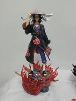 25cm Anime Naruto GK Figures Uchiha Madara Door God Ban Figurine With Luminous Base Statue Models Collection Children Toys Perfect Gifts black