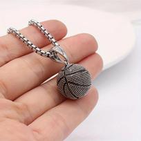 Dominant Basketball Pendant Men's  Stainless Steel Basketball Necklace sidabras
