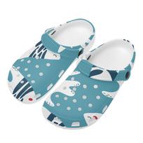Soft Printed EVA Clogs for Women Men Breathable Lightweight Slip On Casual Footwear Soft Sole Summer Sandals Daily Walking 36 balta