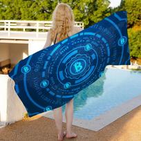 Bitcoin Evolution Of Money Beach Towel Cartoon Cute Summer Kids Large Bath Pool Beach Towel Microfiber Absorbent 40X70cm(15X27in) blue