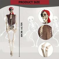 Halloween Skeleton Pirate Skeleton Props With Movable Joints Spooky Decor For Garden Yard Haunted House Party Front Porch School white