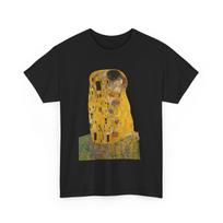 The Kiss T-Shirt: Gustav Klimt Golden Art Print, Romantic Tee 3XL black