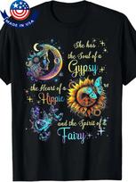 180g She Has She Soul Of A Gypsy The Heart Of A Hippie T-Shirt | 100% Made in US 4XL gray