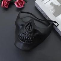 Kaukolės kaukė Siaubo pusės veido skeleto kaukė Helovino karnavalo vakarėliui Medžioklės žaidimui CS Cosplay rekvizitai Kaukolės formos veido apsauga juoda