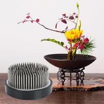 Round Shape Flower Kenzan Holder Needle Flower Arrangement Arranging Accessories ToolStainless Steel Needle black