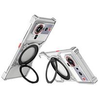 Mechanical Arm Borderless MagSafe Holder Metal Phone Case For ZTE nubia Z80 Ultra sidabras