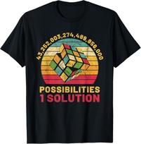 Puzzle Cube Funny One Solution Speed Cubing Retro Math T-Shirt XXXXL yellow