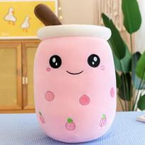 22-70cm Milžiniški Bubble Tea pliušiniai žaislai Squishy pieno arbatos su boba pagalvė Peluche ledų, vaisių, sulčių gėrimo buteliuko rekvizitas dekoras dovana 22cm white