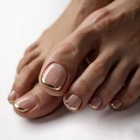 24Pcs Nude Pink French Press On Toe Nails Summer Wearable False Toenails Decorative Patches For Women And Girls beige