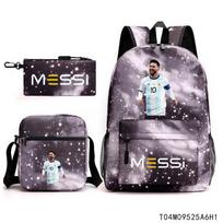 Kids School Backpack Set Boys Girls Cristiano Ronaldo Print Oxford Fabric Triple Pack With Padded Shoulder Straps 3-piece set