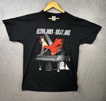 Vtg 90S Elton John Billy Joel Face 2 Face Tour T Shirt Large Black Piano Woman M gray